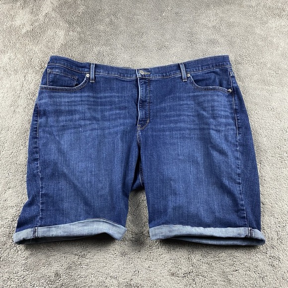 Levi's Pants - Levis Classic Bermuda Jean Shorts Womens 24W Blue Cuffed‎ Denim